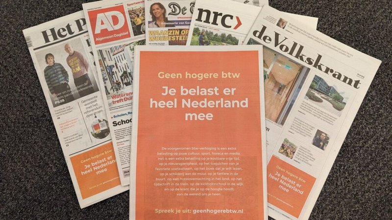 Btw-verhoging op cultuur, media en sport voorlopig van tafel