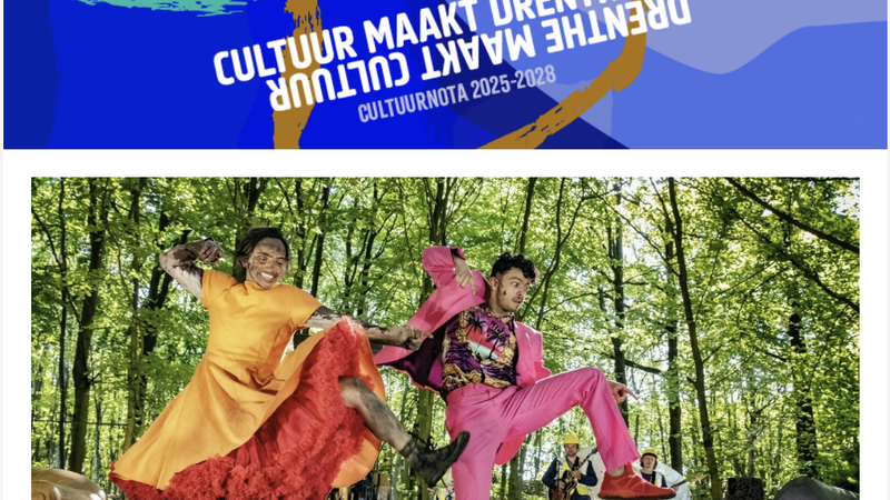 Cultuurnota 2025-2028 'Cultuur maakt Drenthe/ Drenthe maakt cultuur' vastgesteld door het college van Gedeputeerde Staten